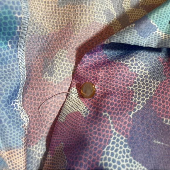 Vintage Anderson-Little Floral Paste Pink & Blue 70's Secretary Blouse with Bow - Picture 8 of 10